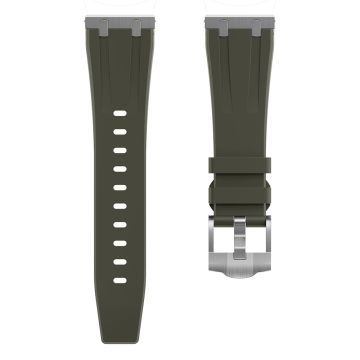 Samsung Galaxy Watch3 45mm / Gear S3 Classic / Huawei Watch GT 4 46mm Silicone Watch Band 22mm Wrist Strap - Silver / Green