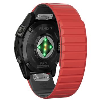 Garmin Fenix 5 / 5X / 6X / 7X Replacement Strap 26mm Dual Color Silicone Smart Watchband - Red / Black