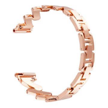 Samsung Galaxy Watch6 40mm 44mm / Garmin Venu Watch Band 20mm Wave Zinc Alloy Strap - Rose Gold