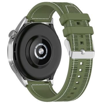 Samsung Galaxy Watch3 45mm / Huawei Watch GT 4 46mm Watch Strap 22mm Silicone and Nylon Wrist Band - Green