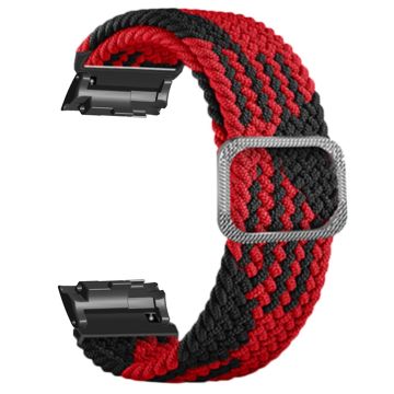 Huawei Watch D Elastic Braided Nylon Watch Strap Adjustable Wrist Band - Red+Black