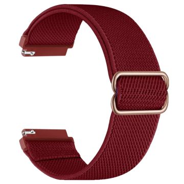 For Samsung Galaxy Watch6 Classic 47mm 43mm Watch Strap 20mm Adjustable Nylon Wrist Band - Wine Red