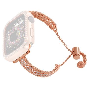 Garmin / Samsung / LG / Huawei / Huami 20mm Universal Rhinestone Copper Watch Strap - Rose Gold