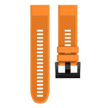 KALEBOL KLB-SJLWGJ-001 For Garmin Fenix 7X / Fenix 7X Pro Watch Band 26mm Triangular Diamond Pattern Silicone Strap - Orange