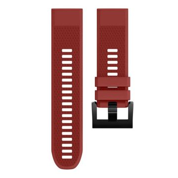 KALEBOL KLB-SJLWGJ-001 For Garmin Fenix 7X / Fenix 7X Pro Watch Band 26mm Triangular Diamond Pattern Silicone Strap - Red