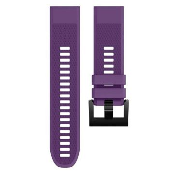 KALEBOL KLB-SJLWGJ-001 For Garmin Fenix 7X / Fenix 7X Pro Watch Band 26mm Triangular Diamond Pattern Silicone Strap - Purple