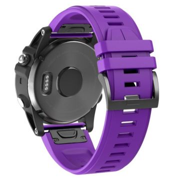 KALEBOL KLB-PWGJ-001 For Garmin Fenix 7X / 7X Pro Watch Band 26mm Silicone Watch Strap - Purple