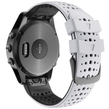 KALEBOL KLB-SSPWGJ-001 For Garmin Fenix 6X / Fenix 7X / Instinct 2X Watchband QuickFit 26mm Silicone Watch Bracelet - White+Black