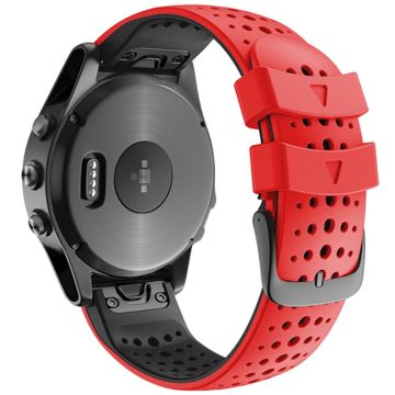 KALEBOL KLB-SSPWGJ-001 For Garmin Fenix 6X / Fenix 7X / Instinct 2X Watchband QuickFit 26mm Silicone Watch Bracelet - Red+Black