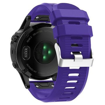 KALEBO LKLB-HWGJ-001 For Garmin Fenix 6X / Fenix 7X / Instinct 2X Smart Watch Band QuickFit 26mm Silicone Strap - Purple