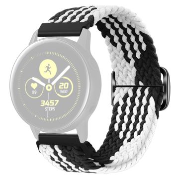 KALEBOL KLB-BZNL-001 For Samsung Galaxy Watch3 45mm / Watch 46mm Watch Band 22mm Nylon Strap - Black+White