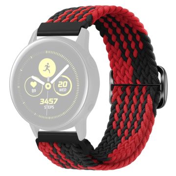 KALEBOL KLB-BZNL-001 For Samsung Galaxy Watch3 45mm / Watch 46mm Watch Band 22mm Nylon Strap - Black+Red