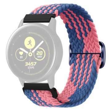 KALEBOL KLB-BZNL-001 For Samsung Galaxy Watch3 45mm / Watch 46mm Watch Band 22mm Nylon Strap - Blue+Pink