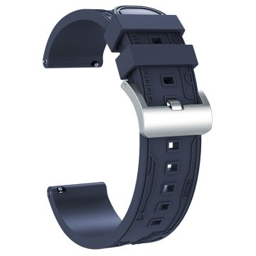 For Samsung Galaxy Watch3 45mm / Huawei Watch 4 / Garmin Venu 3 Universal 22mm Watch Band Silicone Watch Strap - Navy Blue