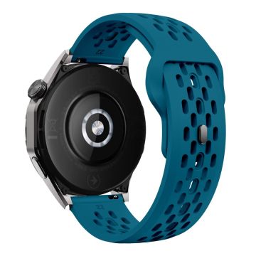 For Garmin Venu 3 / Venu 2 / Vivoactive 4 22mm Watch Strap Hollow Silicone Wrist Band Replacement - Cyan