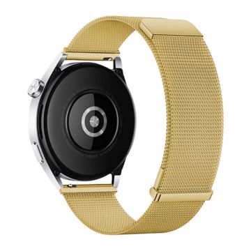 For Samsung Galaxy Watch6 Classic / Watch6 Watch Strap 20mm Milanese Mesh Magnetic Wrist Band - Gold