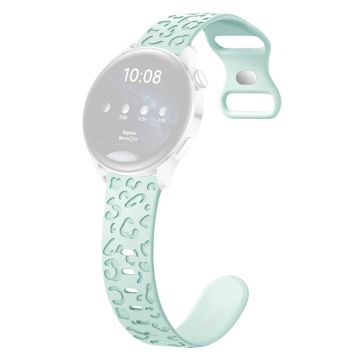 Samsung Galaxy Watch6 Classic 47mm / 43mm / Garmin Venu Sq 2 20mm Silicone Watch Band Leopard Printed - Light Green