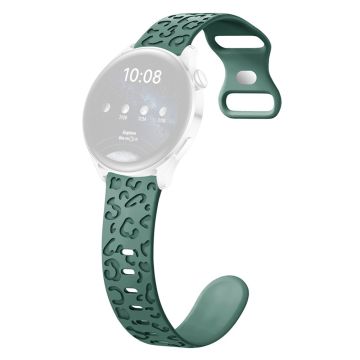 Samsung Galaxy Watch6 Classic 47mm / 43mm / Garmin Venu Sq 2 20mm Silicone Watch Band Leopard Printed - Green