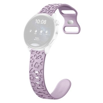 Samsung Galaxy Watch3 45mm / Huawei Watch 4 Pro 22mm Watch Band Leopard Printed Design - Lavender