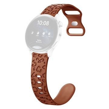 Samsung Galaxy Watch3 45mm / Huawei Watch 4 Pro 22mm Watch Band Leopard Printed Design - Brown