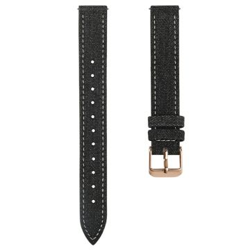 Garmin Lily 2 Linen Leather Wrist Band Adjustable Watch Strap Replacement - Black