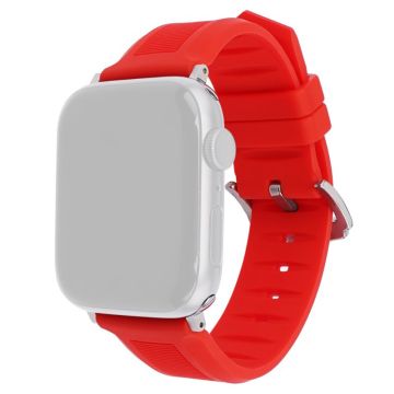 Apple Watch Series 41mm - 40mm - 38mm Silicone Watch Band Adjustable Strap - Red