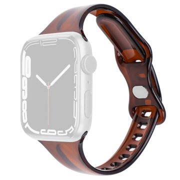 Apple Watch Series 41mm - 40mm - 38mm Silicone Watch Band Adjustable Strap - Brown