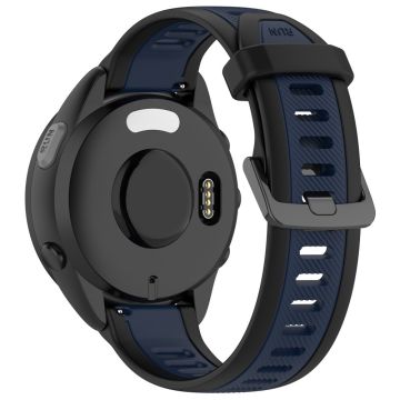 Huawei Watch GT 2 / 3 / 3 Pro / Samsung Galaxy Watch6 Classic Silicone band 20mm Dual-Color Textured Watch Strap - Black / Midnight Blue