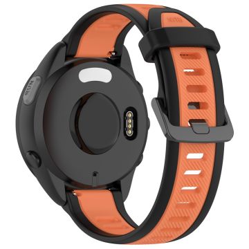 Huawei Watch GT 2 / 3 / 3 Pro / Samsung Galaxy Watch6 Classic Silicone band 20mm Dual-Color Textured Watch Strap - Black / Orange