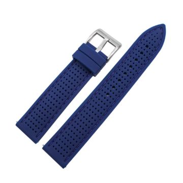 Huawei Watch GT 4 46mm / Watch 4 / Watch 4 Pro Silicone Strap 22mm Watch band  - Silver Buckle / Sapphire+Blue Thread