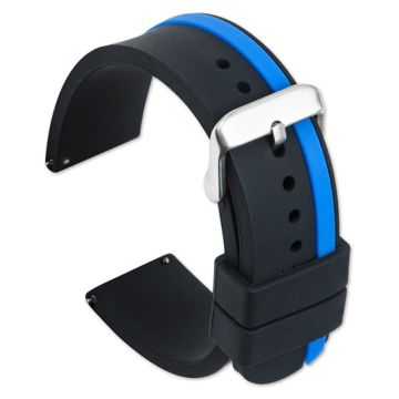 Xiaomi Watch 2 / Huawei Watch 4 Pro Replacement Wrist Band 22mm Soft Silicone Strap with Dual Color - Black+Blue