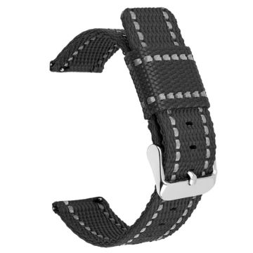 Huawei Watch GT 3 42mm / Watch GT 3 Pro 43mm Wrist Strap 20mm Texture Nylon Watch Strap - Black / Reflective Strip