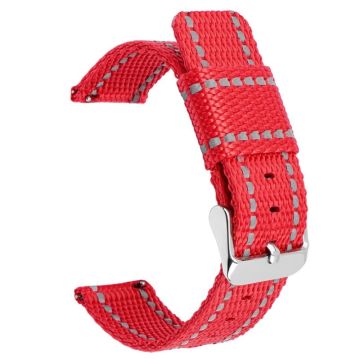 Huawei Watch GT 3 42mm / Watch GT 3 Pro 43mm Wrist Strap 20mm Texture Nylon Watch Strap - Red / Reflective Strip