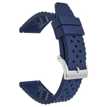 Huawei Watch GT 3 42mm / GT 3 Pro 43mm Watch Strap 20mm Fluorubber Wrist Band - Sapphire+Silver Buckle