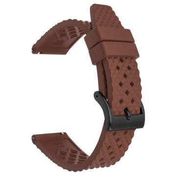 Huawei Watch GT 4 46mm / 4 Pro Strap 22mm Fluorubber Watch band  - Brown+Black Buckle