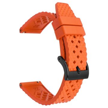 Huawei Watch GT 4 46mm / 4 Pro Strap 22mm Fluorubber Watch band  - Orange+Black Buckle