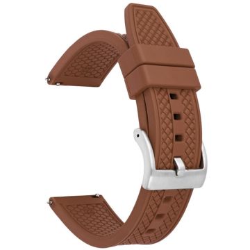 Huawei Watch GT 4 46mm / GT 4 Pro 22mm Replacement band Fluorubber Watch Strap - Brown+Silver Buckle