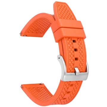 Huawei Watch GT 4 46mm / GT 4 Pro 22mm Replacement band Fluorubber Watch Strap - Orange+Silver Buckle