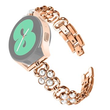 LG Watch Sport Pearl Decor Four Leaf Clover Watch Strap Stainless Steel Wrist band  - Rose Gold