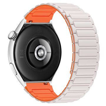 Silicone Watch band Huawei Watch 4 / 4 Pro / GT 4 46mm Magnetic Wrist Strap - Starlight / Orange