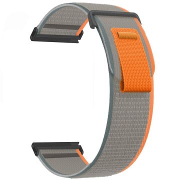 Suunto Spartan Sport Wrist HR Baro / Suunto 9 Nylon Watch band 24mm Loop Fastener Strap - Orange+Grey