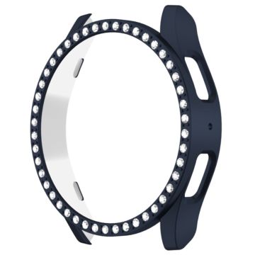 Samsung Galaxy Watch7 44mm Case Rhinestone Decor Hard Bump Resistant Watch Case Cover - Midnight Blue