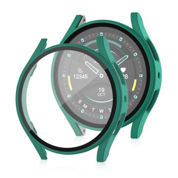 Samsung Galaxy Watch7 44mm Matte Case with Tempered Glass Screen Film Hard Bump Resistant Watch Cover - Green