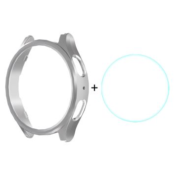 ENKAY HAT PRINCE Samsung Galaxy Watch7 44mm Case Bump Resistant Watch Cover with 0.2mm 9H Screen Film - Silver