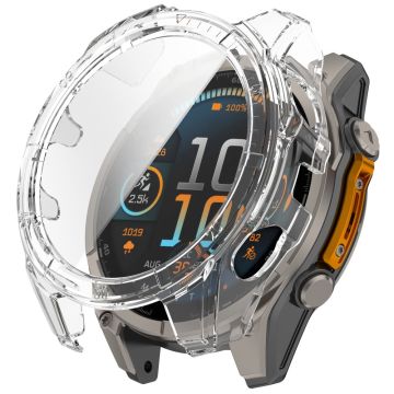 Garmin Fenix 8 47mm Watch Case PC Frame Cover with Tempered Glass Screen Film - Transparent