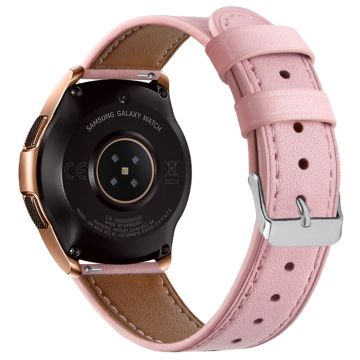 Coros Watch GT / Watch GT 2 46mm / 42mm / Samsung Galaxy Watch 46mm Watch Strap Top Layer Cowhide Wrist Band - Pink