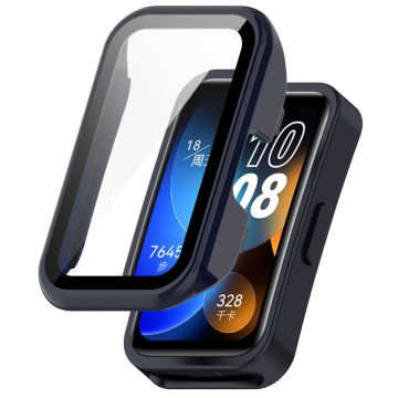 Huawei Band 8 / 8 NFC / 9 / 9 NFC Hard Bump resistant Watch Cover with Tempered Glass Watch Screen Film - Dark Blue