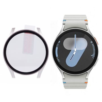 Samsung Galaxy Watch7 44mm Watch Case Hard Bump Resistant Cover with Tempered Glass Screen Film - Starlight