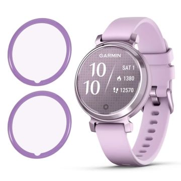 2pc / Pack Garmin Lily 2 Screen Protector Purple Light PMMA Clear Watch Film - Purple Edge