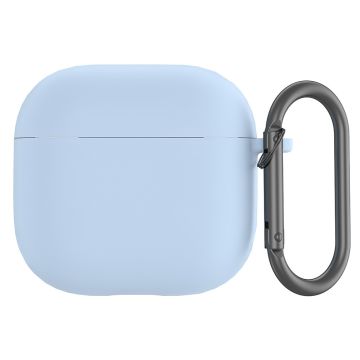 AirPods 4 Case Silicone Wireless Earphone Protective Cover with Carabiner - Sky Blue